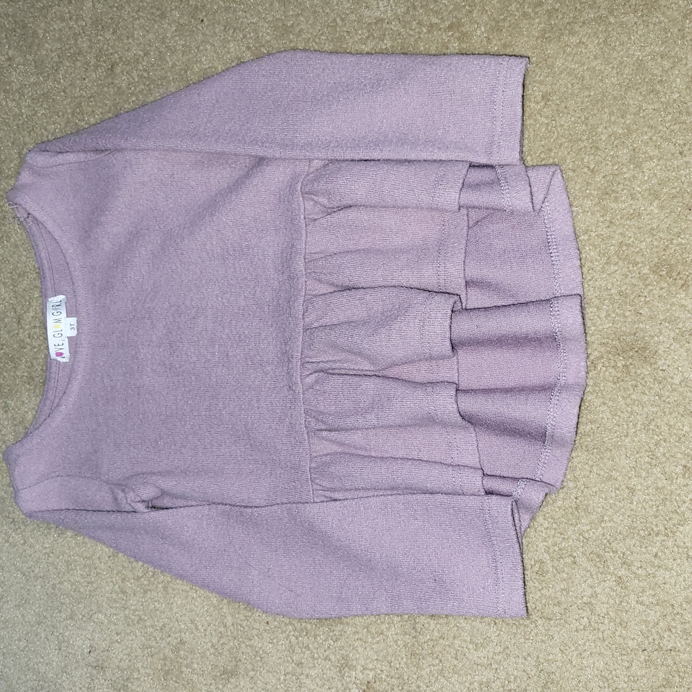 Purple Long Sleeve Peplum Top
